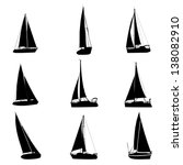 Yachts Silhouettes Set