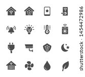 smart home system vector icons | Shutterstock .eps vector #1454472986