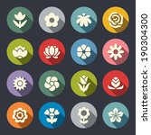 flower icon set | Shutterstock .eps vector #190304300
