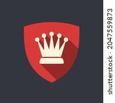 crown on shield emblem. chess... | Shutterstock .eps vector #2047559873