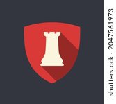 rook on shield  chess icon | Shutterstock .eps vector #2047561973