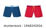 Men's Swimming Trunks. Red And...