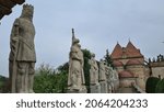 Small photo of Szekesfehervar, Hungary – October 10, 2021: Upper terrace of the Bory Castle, a self-built castle by the sculptor and architect Jeno Bory between 1923 and 1959.