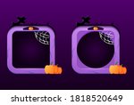 set of fantasy halloween border ... | Shutterstock .eps vector #1818520649