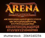 fantasy golden arena of heroes... | Shutterstock .eps vector #2064160256