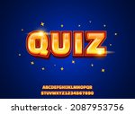 golden quiz editable text effect | Shutterstock .eps vector #2087953756