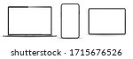 modern computer monitor mockup... | Shutterstock .eps vector #1715676526