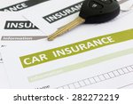 Car insurance form with car key