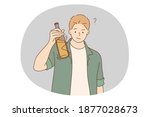 alcohol addicted  spirit drinks ... | Shutterstock .eps vector #1877028673