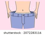 fit slim woman in loose big... | Shutterstock .eps vector #2072283116