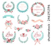 romantic set with labels ... | Shutterstock .eps vector #246191596