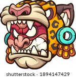 aztec jaguar warrior with angry ... | Shutterstock .eps vector #1894147429