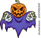 evil halloween pumpkin ghost... | Shutterstock .eps vector #2055985349