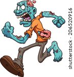 angry running zombie. vector... | Shutterstock .eps vector #206520916