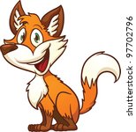 Cute Cartoon Fox. Vector...