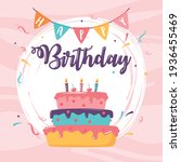 happy birthday celebration cake ... | Shutterstock .eps vector #1936455469