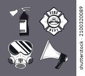 set firefighter equipment and... | Shutterstock .eps vector #2100320089