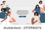 diverse people after vaccine... | Shutterstock .eps vector #1970986076