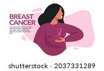 breast cancer awareness banner... | Shutterstock .eps vector #2037331289