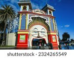 Small photo of St Kilda, Victoria, Australia - March 24, 2023: The famous face and open-mouth entrance to Luna Park, a popular century-old amusement park in Melbourne's bayside suburb of St Kilda.