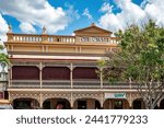 Small photo of Childers, Queensland, Australia - December 05, 2023: The historic Palace Hotel in Childers, now a memorial to the 15 backpackers who perished in a fire lit by an arsonist in June 2000.