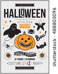 halloween party poster  flyer ... | Shutterstock .eps vector #488803096