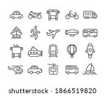transportation icons. editable... | Shutterstock .eps vector #1866519820
