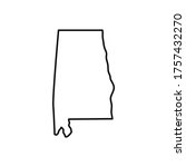 Alabama. Map Black Outline...