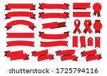 flat design red ribbon icon | Shutterstock .eps vector #1725794116