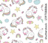 seamless childish pattern with... | Shutterstock .eps vector #1597088866