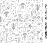 vector vegetables pattern.... | Shutterstock .eps vector #284253890