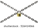 Padlock And Chain Isolated On...