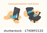 clean and disinfect your office ... | Shutterstock .eps vector #1740892133