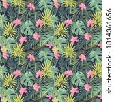 tropical seamless pattern with...