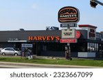 Small photo of Edmonton, Alberta, Canada -June 26 2023: Harvey's restaurant on 170 st Edmonton. Harvey's is a Canadian burger chain owned by recipe unlimited.