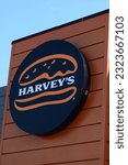 Small photo of Edmonton, Alberta, Canada -June 26 2023: Harvey's restaurant on 170 st Edmonton. Harvey's is a Canadian burger chain owned by recipe unlimited.