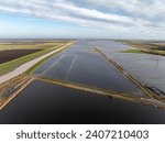 Small photo of Whittlesey wash area , various aerial shots ,showing the extent of the flooding used to store the excess rainfall in and around the River Nene