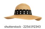 Womens straw hat with a ribbon...