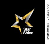 shiny gold silver star logo... | Shutterstock .eps vector #771698770