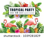 tropical hawaiian party... | Shutterstock .eps vector #1039281829