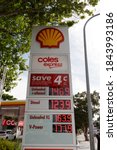 Small photo of Sydney, NSW, Australia - August 27 2020: Coles Express petrol station on corner of Military Road and Murdoch street in Cremorne, Sydney's north shore