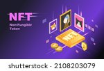 nft theme design. cryptographic ... | Shutterstock .eps vector #2108203079