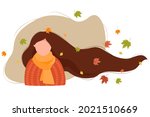 autumn girl with developing... | Shutterstock .eps vector #2021510669