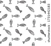sardines fish seamless pattern... | Shutterstock .eps vector #1731442183