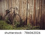Old Rusty Vintage Bicycle Near...