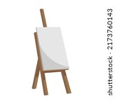 empty canvas on wooden easel.... | Shutterstock .eps vector #2173760143