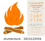 camping logo. simple campfire.... | Shutterstock .eps vector #1813123456