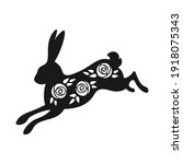 Floral Rabbit Silhouette vector file image - Free stock photo - Public ...