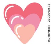 doodle clipart cute heart for... | Shutterstock .eps vector #2102040676