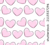 hand drawn heart pink... | Shutterstock .eps vector #2115537296